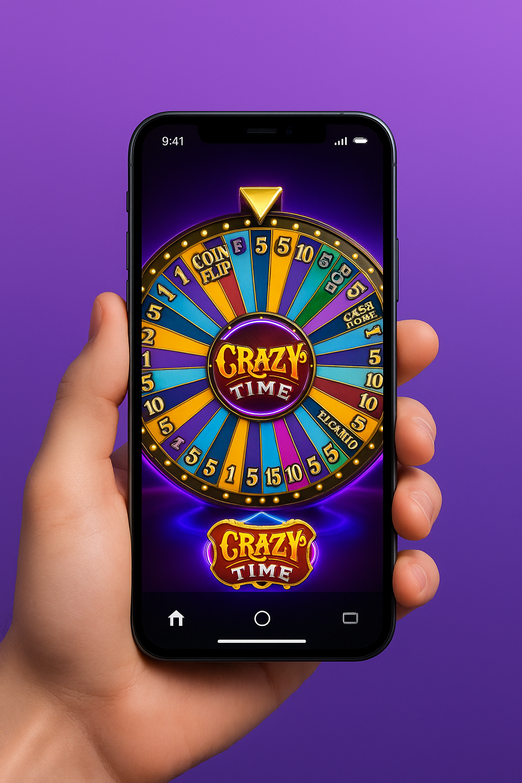 CrazyTime app on smartphone - play Crazy Time on iOS and Android